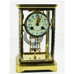 Small cloisonne regulator clock