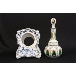 Antique Delft clock case & Bohemian clock case