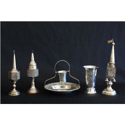 Group lot of silver Judaica items