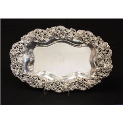 Oblong sterling silver tray