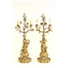 Image 1 : Pair 19th c. figural bronze candelabrum