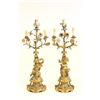 Image 1 : Pair 19th c. figural bronze candelabrum