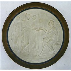 Figural plaster plaque