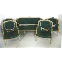 5 piece French painted salon set