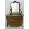 Image 2 : Oak 4 drawer dresser with beveled swivel mirror