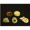 Image 1 : Lot of 5 carved stone & jade pendants