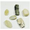Image 1 : Lot of 6 jade & stone carved sculptures