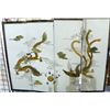 Image 1 : 4 panel decorative wall hanging with stone overlay