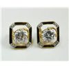 Image 1 : Pair yellow gold & diamond earrings