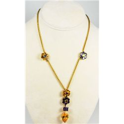 18kt Chimento necklace with semiprecious stones