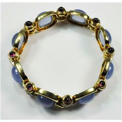 Chalcedony stone & 18kt gold bracelet