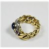 Image 3 : 18kt gold sapphire ruby & diamond chain ring