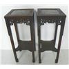 Image 1 : 2 matching mahogany marble top pedestals