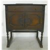 Image 3 : Walnut server, cherry night stand & brass lamp