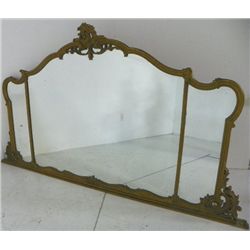 Large gilded 3 part carved mirror