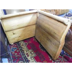 Heavy pine sleigh bed