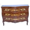 Image 1 : 3 drawer marquetry bombe commode