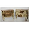 Image 1 : Pair marble top 2 drawer bombe commodes