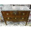 Image 1 : Marble top inlaid 2 drawer commode