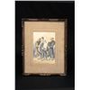 Image 1 : Framed watercolor of Judaic scene