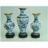 Image 1 : Lot of 3 cloisonne vases on wood stands