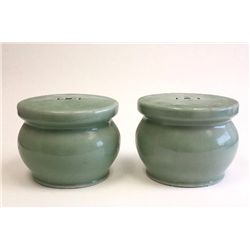 Pair Celadon pedestals