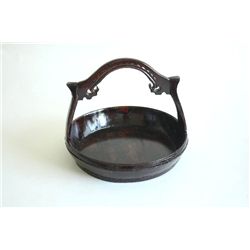 19th c. wooden carving basket