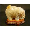 Image 1 : Carved agate "Elephant" on teakwood stand