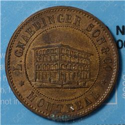 Breton # 574, CCCS AU-50; Corrosion. L. Gnaedinger Son & Co. Montreal 1852.