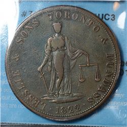 Breton # 717, Charlton # UC-3, CCCS VF-20, 1822 Leslie & Sons Toronto 2d.