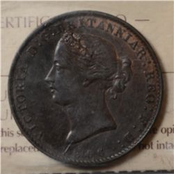 Breton # 876, Charlton # NS-5A1, ICCS MS-60. 1856 Halfpenny Token.