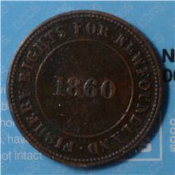 Breton # 955, Charlton # NF-4B, CCCS VF-20; Corrosion. 1860 Fishery Right For Newfoundland. Scarce t