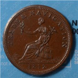 Breton # 963, Charlton # NS-19A1, CCCS AU-50. Trade & Navigation Halfpenny 1812.