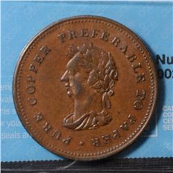 Breton # 967, Charlton # NS-22, CCCS EF-40, 1838 Trade & Navigation, Pure Copper Preferable to Paper