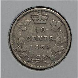 10 Cents 1887 VG-8.