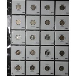 10 Cents 1940 F-12 to 1968 Si MS-63.  Lot of 33 coins. Read