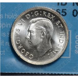 10 Cents 1942, CCCS MS-65. Flashy white gem coin.