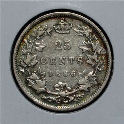 25 Cents 1886 Obv 5 6 Over 7 VG-8.