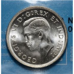 25 Cents 1942, CCCS MS-64. Flashy white near gem coin.