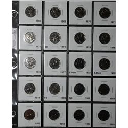 25 Cents 1968 to 1999 all 12 months, Coins are from rolls and mint sets, read. Lot of 60 coins.