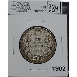 50 Cents 1902 VF-20 with rim bump at 5 o'clock.