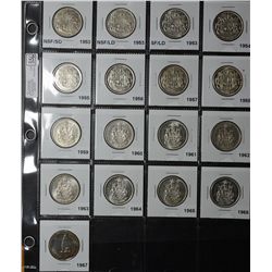 50 Cents 1953 NSF SD, 1953 NSF LD, 1953 SF LD, 1954, 1955, 1956, 1957, 1958, 1959, 1960, 1961, 1962,