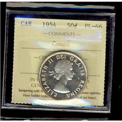 50 Cents 1954, ICCS PL-66; Cameo.