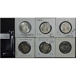 50 Cents 1963, 1968 Missing A in AD (2 coins), 1969 Plugged Crown on Reverse (2 coins) & 1985. Lot o
