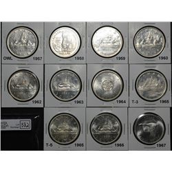 1 Dollar 1957 1 WL MS-60, 1958 MS-62, 1959 MS-60, 1960 MS-60, 1962 MS-60, 1963 MS-60, 1964 MS-60, 19
