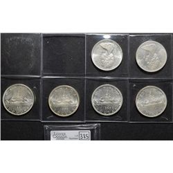 1 Dollar 1963 MS-62, 1965 LB PT5 MS-65, 1965 SB PT5 AU-50, 1966 LB AU-58, 1966 LB MS-60 & 1966 LB MS