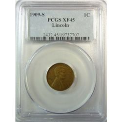 1909-S LINCOLN CENT PCGS XF-45