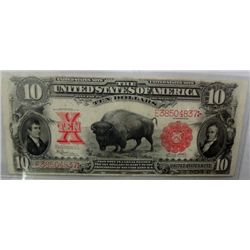 1901 $10.00 BUFFALO NOTE BEAUTIFUL XF-AU