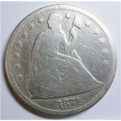 1871 SEATED LIBERTY DOLLAR GOOD+