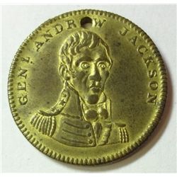 1828 ANDREW JACKSON ELECTION MEDAL "HERO OF NEW ORLEANS" CH BU